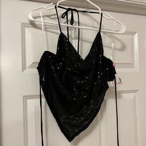 Black Sequins Top